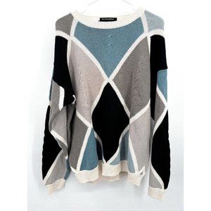 VINTAGE Henry Grethel Sweater Men Large Argyle Cotton 90s‎